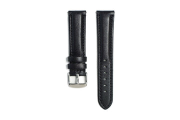 Concorde Black Glazed  Black Stitching Watch Strap