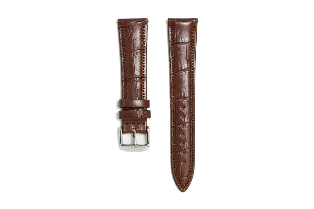 Grotta  Watch Strap Brown Matte Large Scale Croco