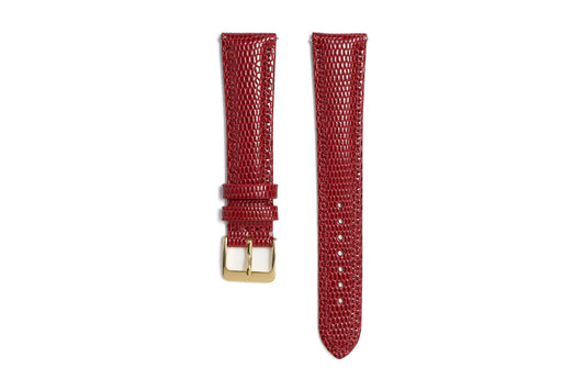 Casablanca Burgundy Lizard Grained Watch Strap