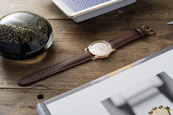 Casablanca Burgundy Lizard Grained Watch Strap