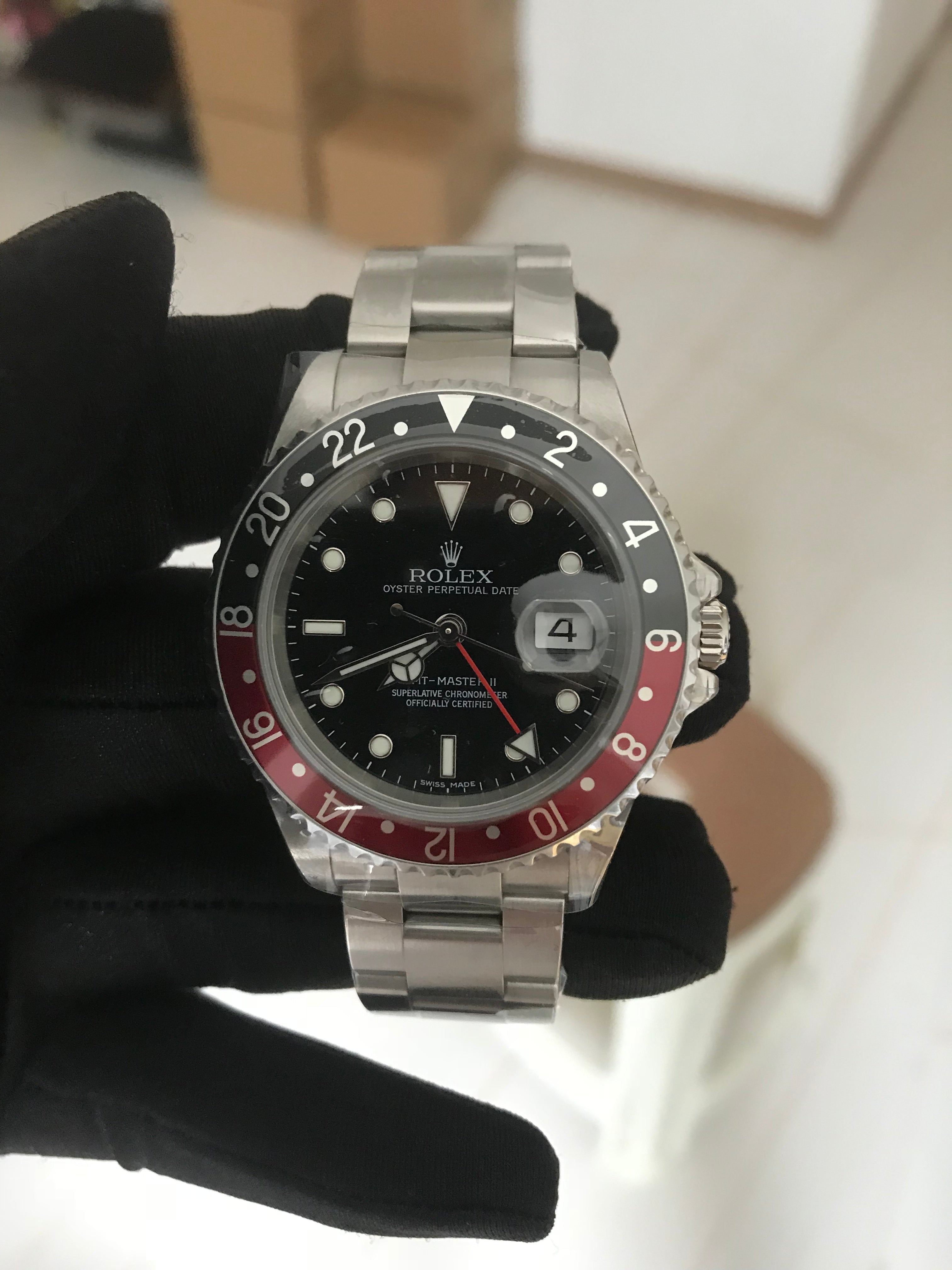 ROLEX GMT-MASTER II 16710 COKE STICK DIAL Z561XXX SERIAL OP11 CLASP UN