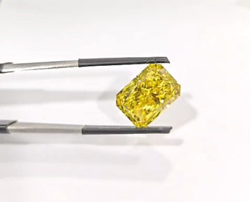 Lab- Grown11.14ct Fancy Vivid Yellow Diamond – VS1 – Cut Cornered Rectangular